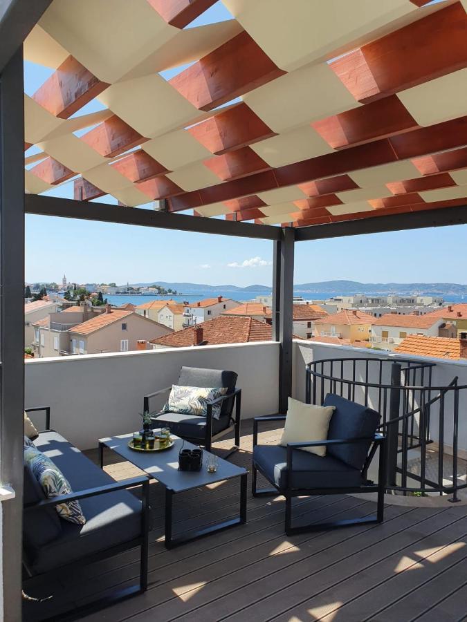 Апартаменты Shell Sky Luxury Penthouse With Private Pool Задар Экстерьер фото